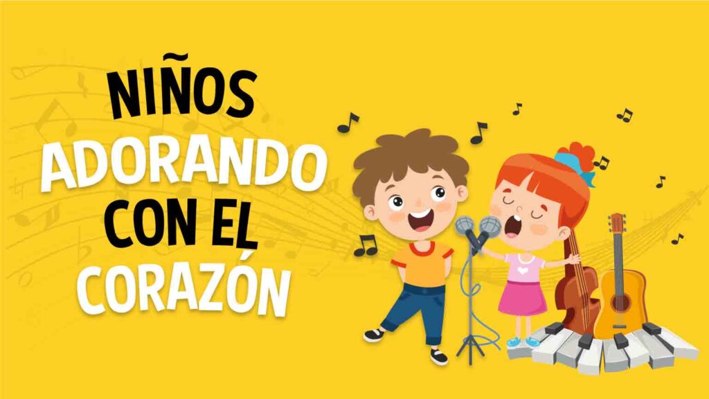 Niños adorando con el corazón