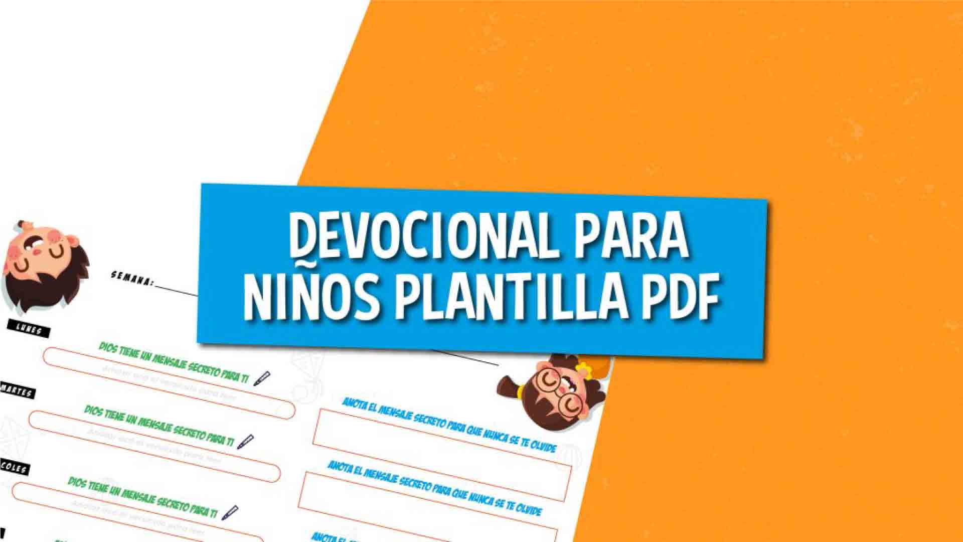 plantilla para llenar un devocional para niños