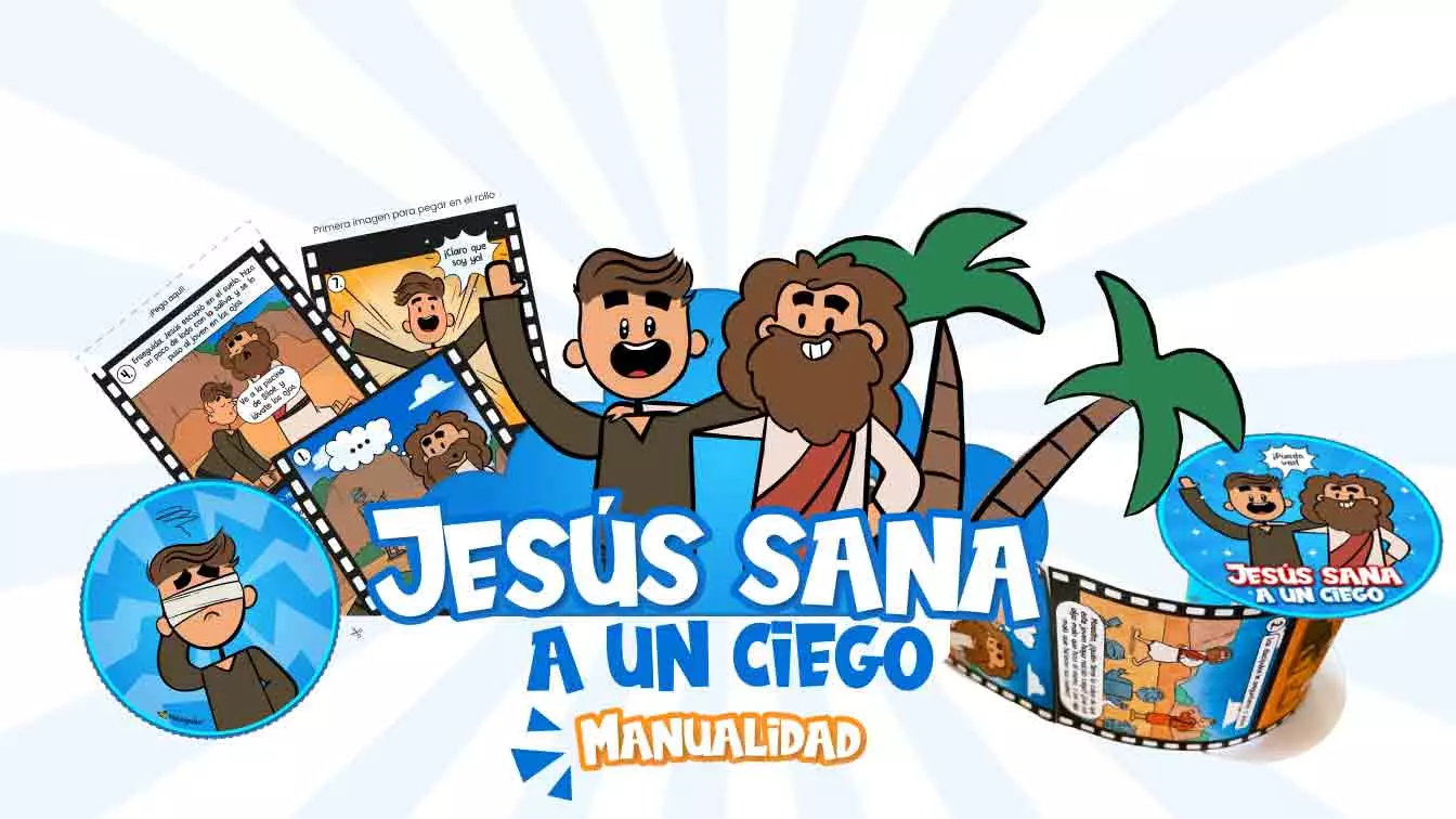 Jesús sana a un ciego para niños