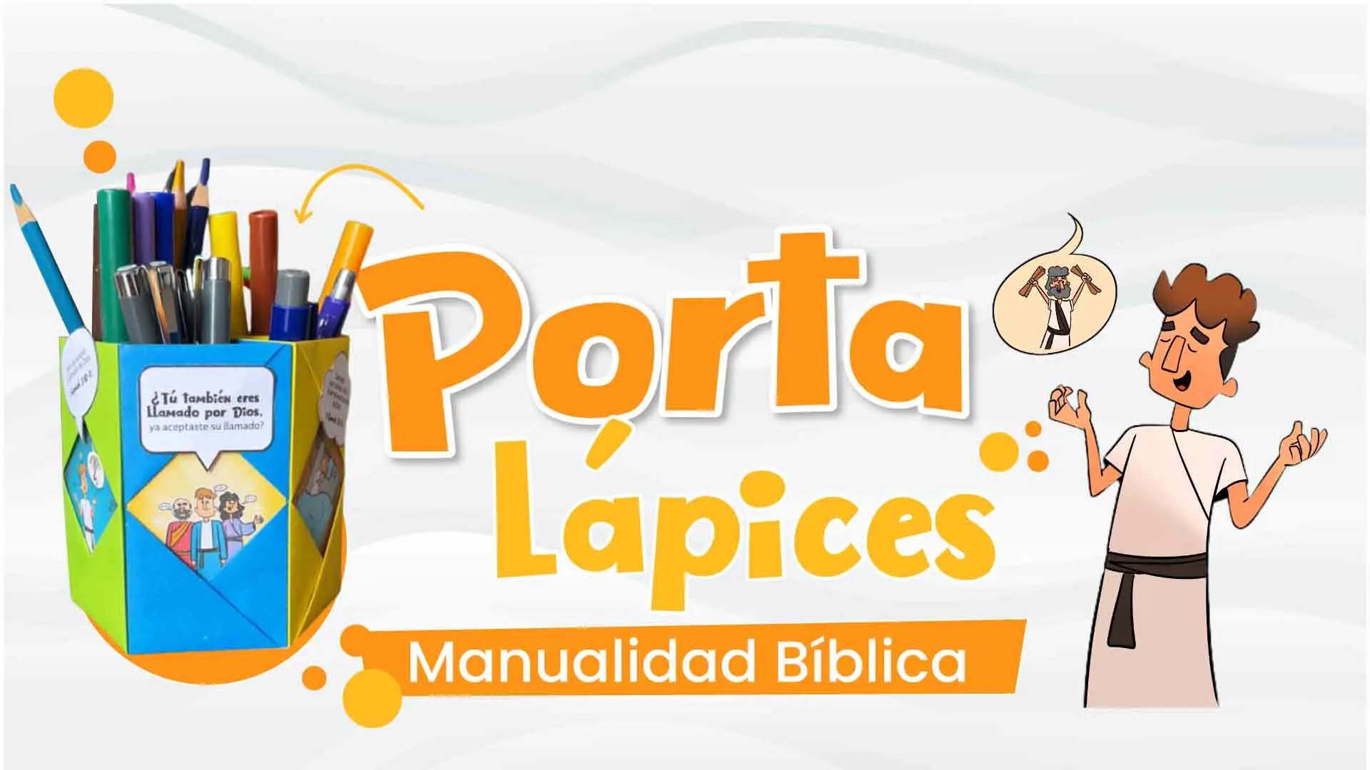 Porta lápices con historia bíblica