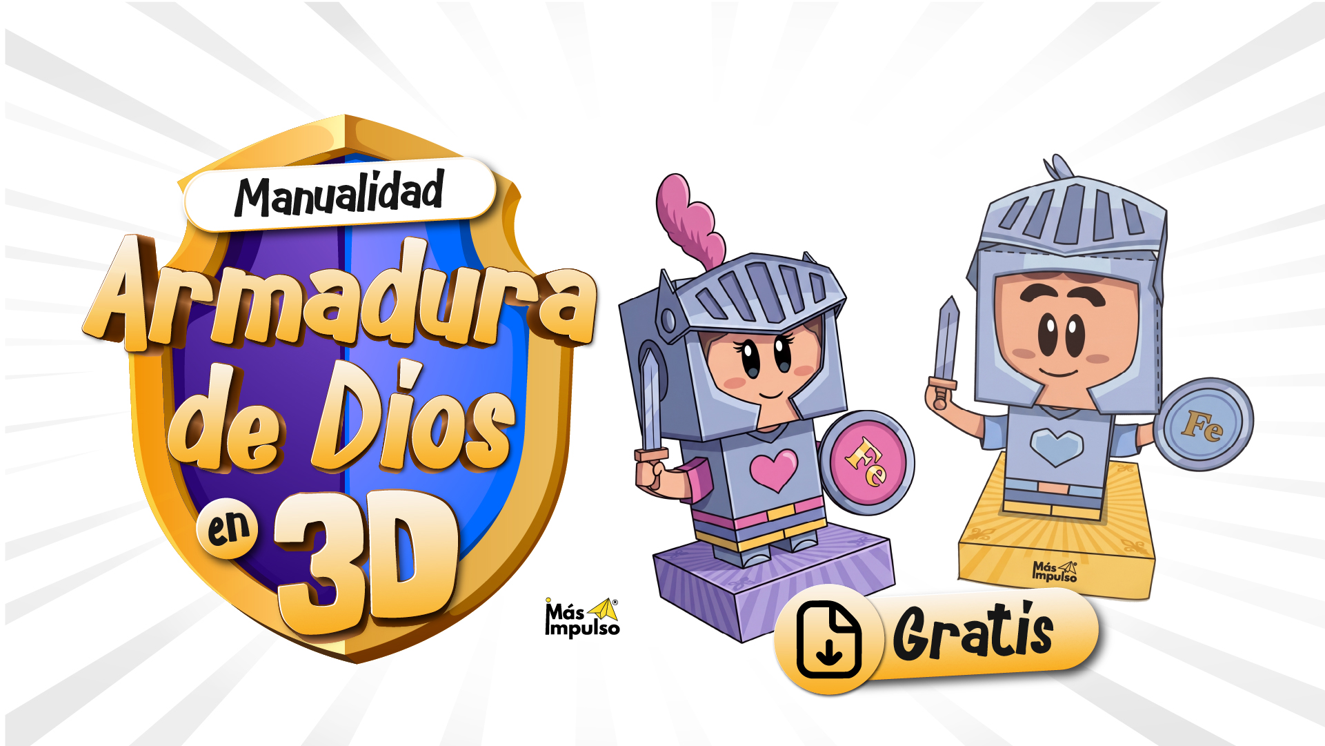 Armadura de Dios en papel para niños